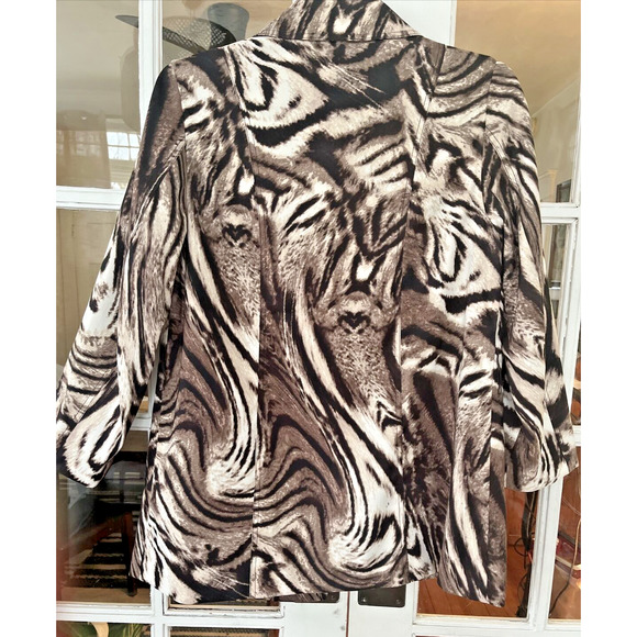 Susan Graver Jacket Raincoat Animal Print Abstract Lined SZ Med - Picture 5 of 7